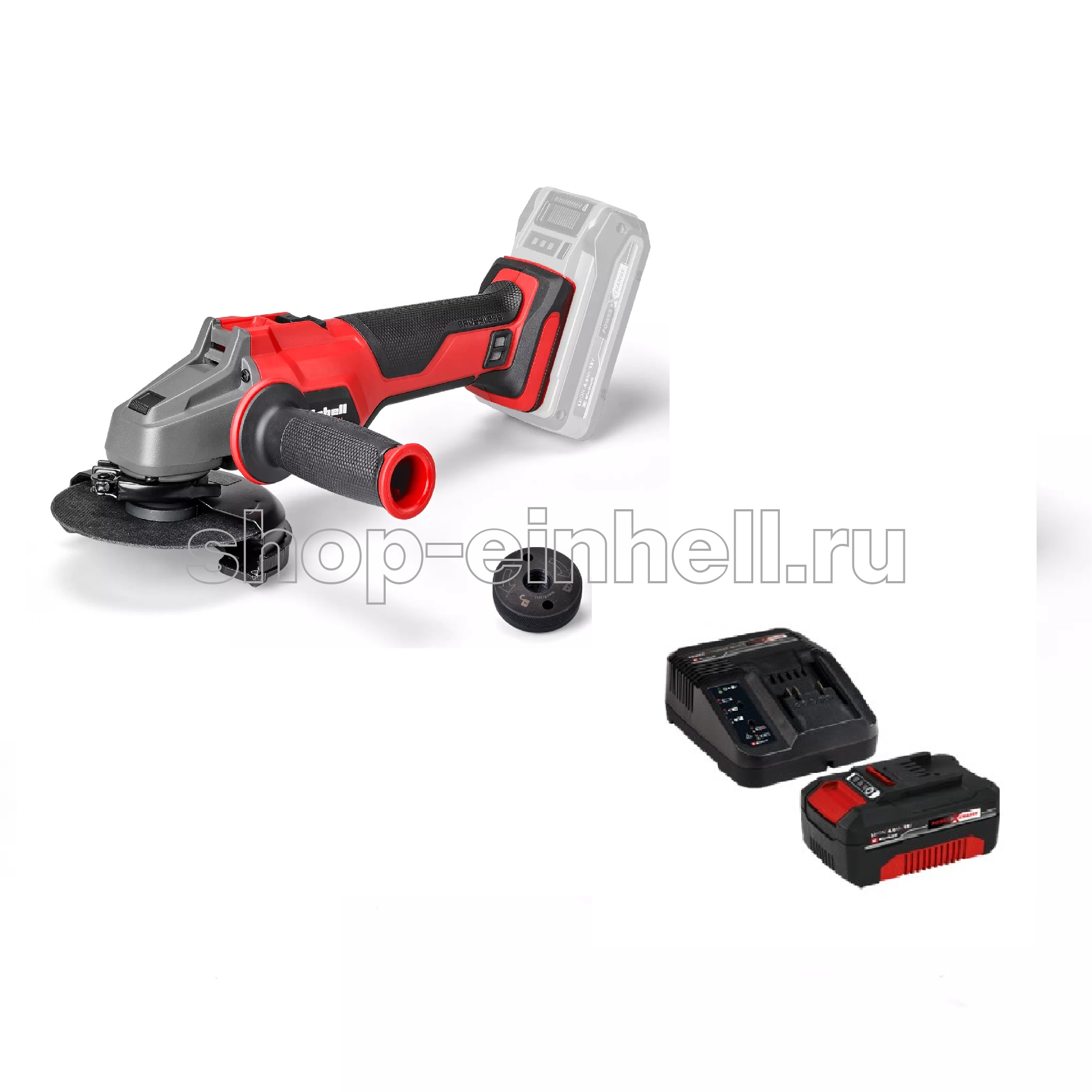 Шлифмашина угловая аккумуляторная Einhell PXC AXXIO 18/125 Q BL + аккумулятор 4Ач + з/у 3А (4431151SET) 4431151SET_u